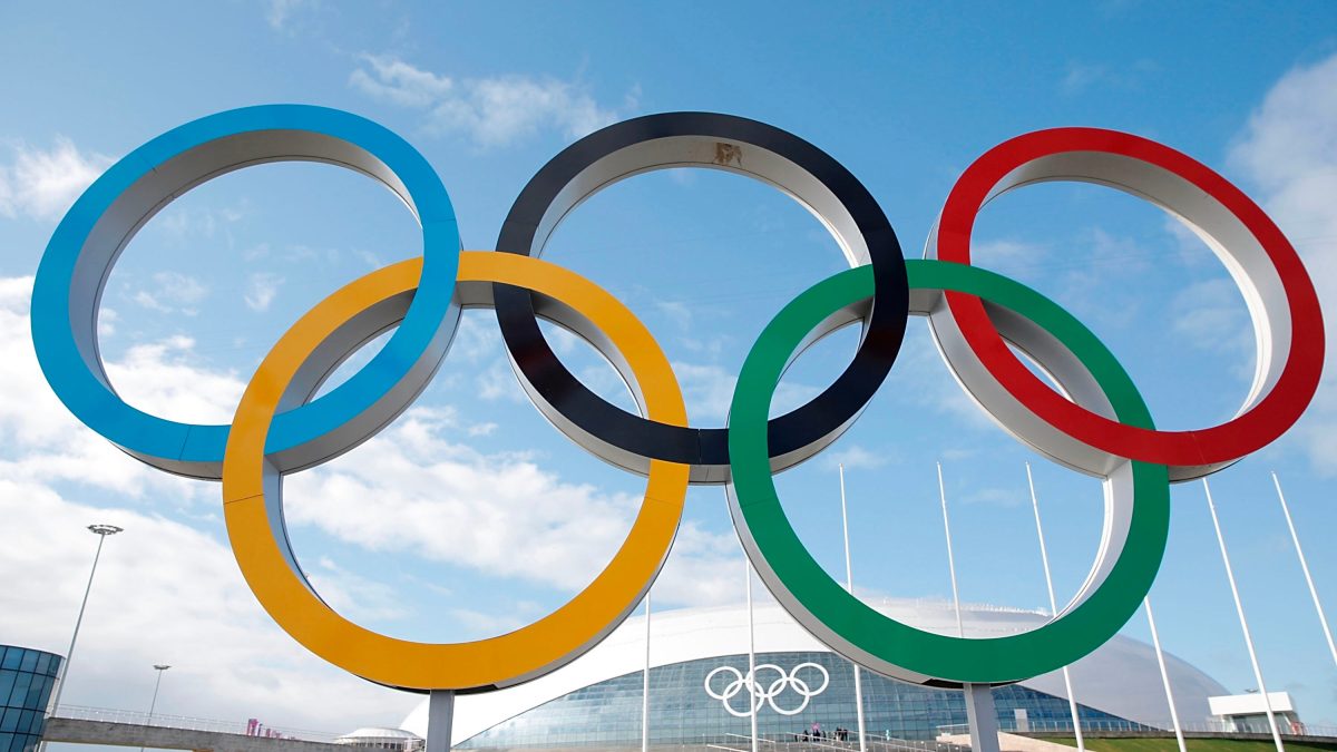 Olympics International sign in London on January 6, 2010.