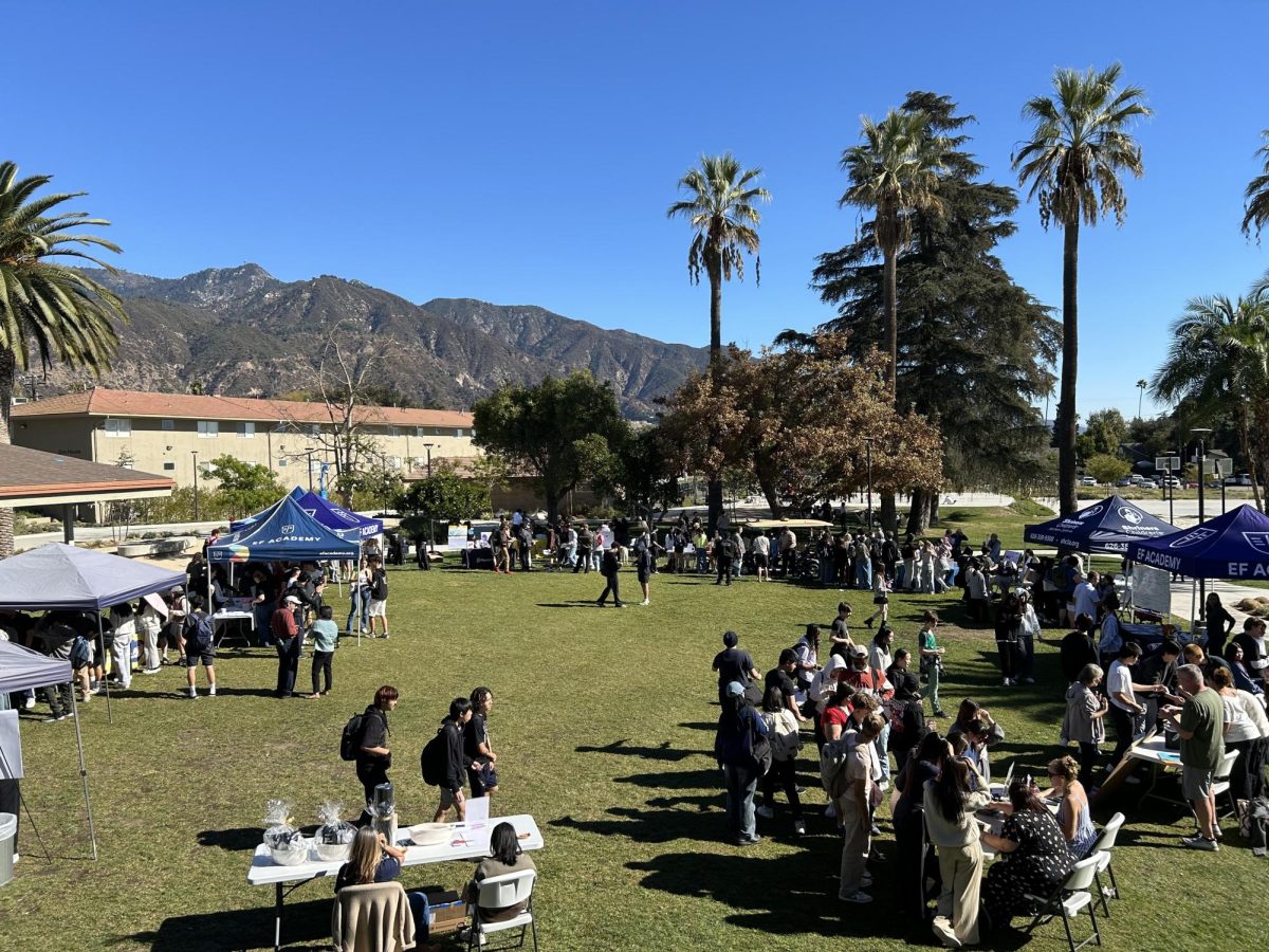 Students explore booths on the Cena Quad during the Wellness Fair on Wednesday.