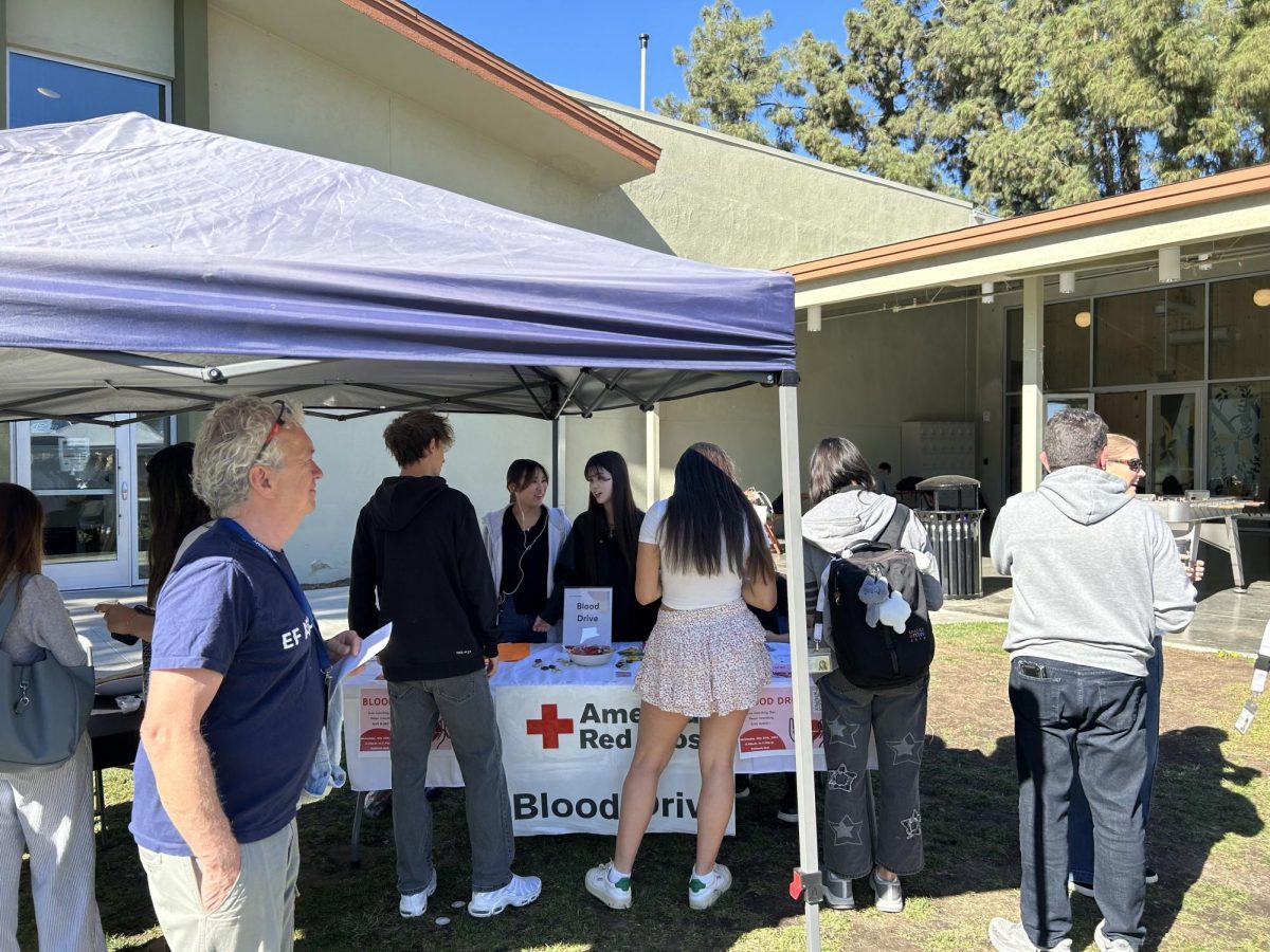 Students learn about the EF Blood Drive on November 20th.