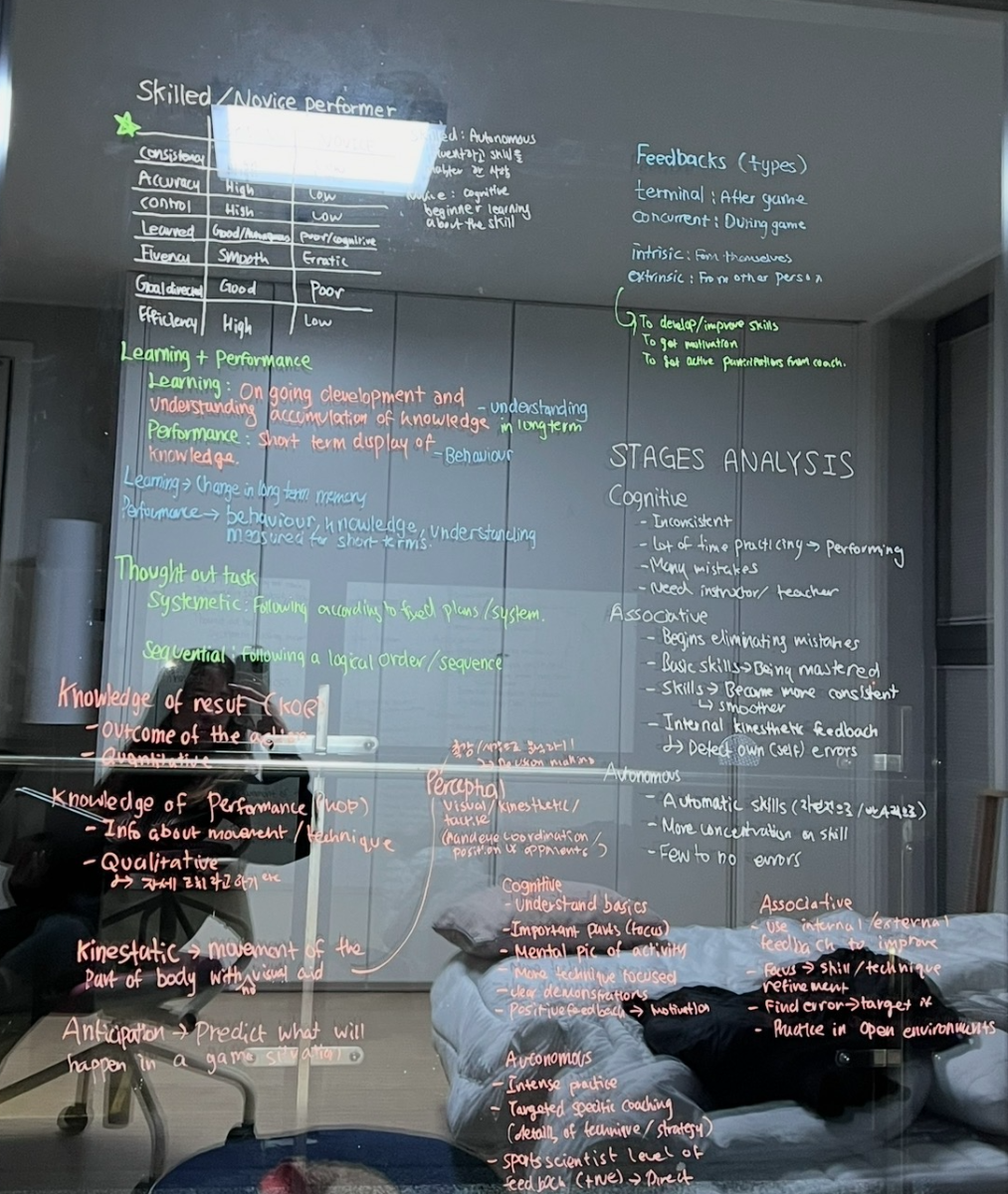 A window filled with notes for an upcoming exam as an average Korean student.