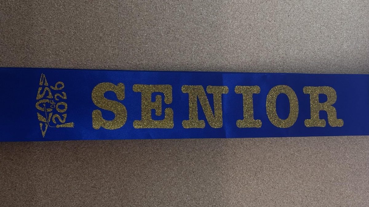 This is the sash that seniors receive on Senior Day.